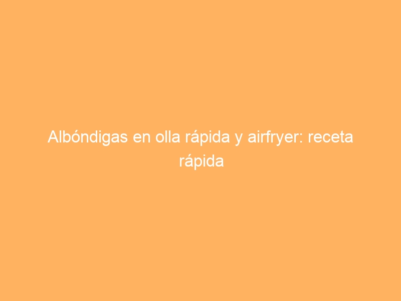 Albóndigas en olla rápida y airfryer: receta rápida