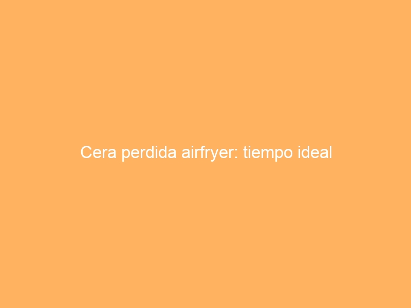 Cera perdida airfryer: tiempo ideal