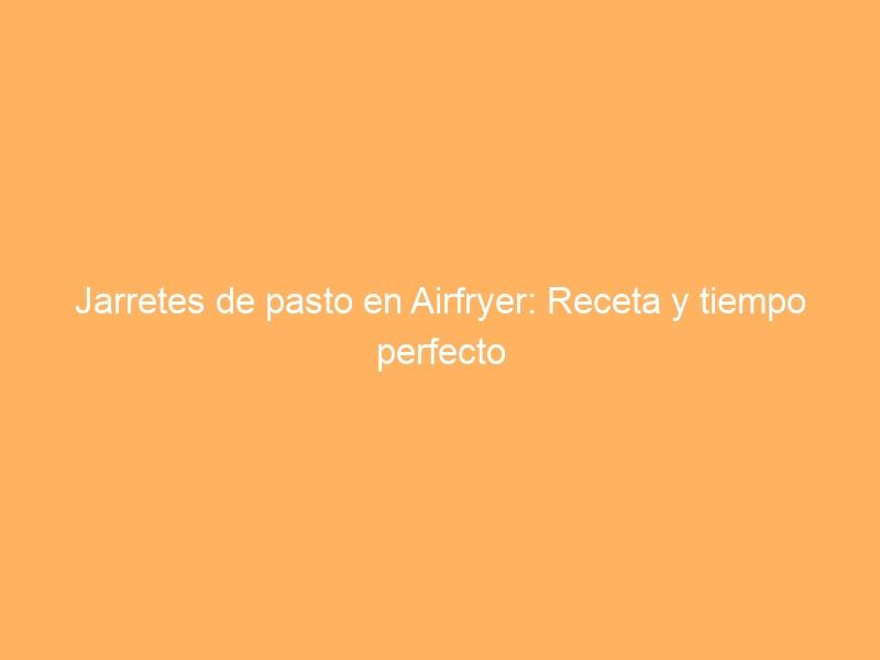 Jarretes de pasto en Airfryer: Receta y tiempo perfecto