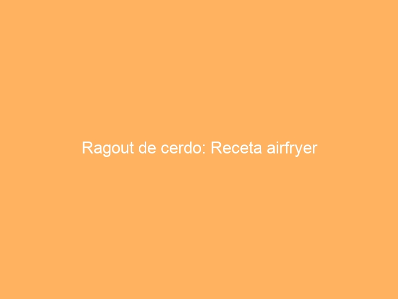 Ragout de cerdo: Receta airfryer