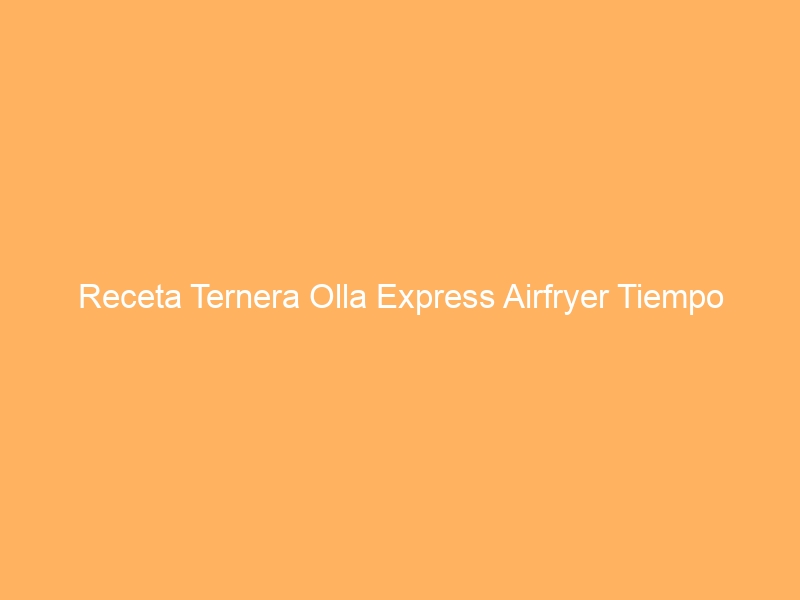 Receta Ternera Olla Express Airfryer Tiempo