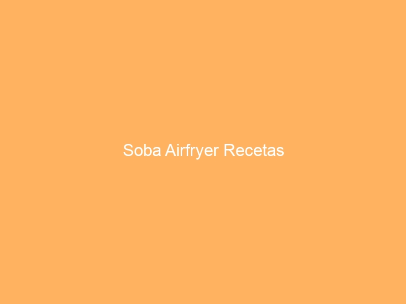Soba Airfryer Recetas