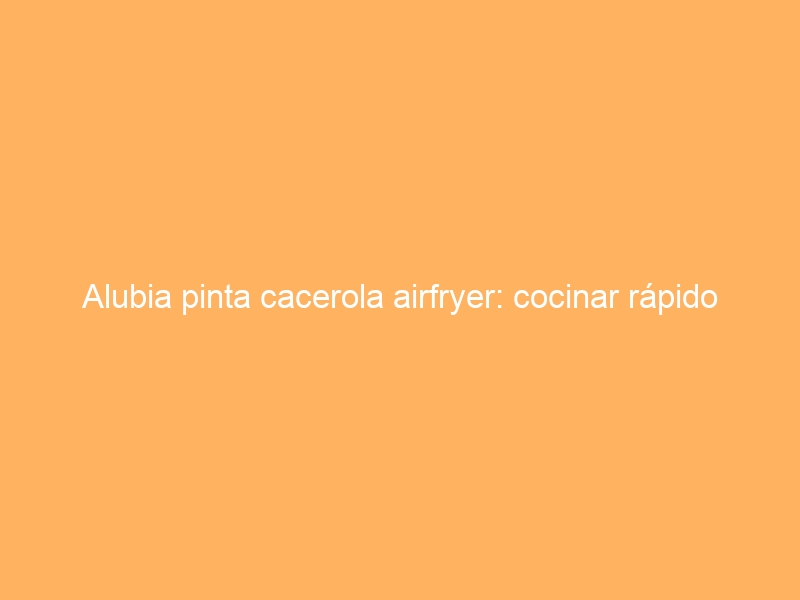 Alubia pinta cacerola airfryer: cocinar rápido