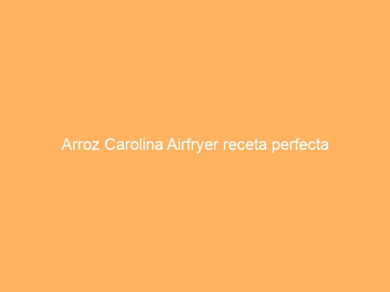 Arroz Carolina Airfryer receta perfecta