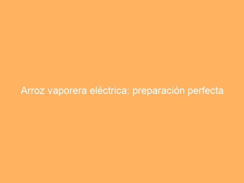 Arroz vaporera eléctrica: preparación perfecta