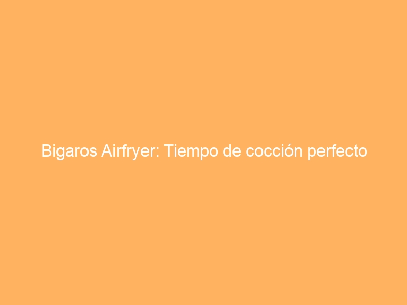 Bigaros Airfryer: Tiempo de cocción perfecto