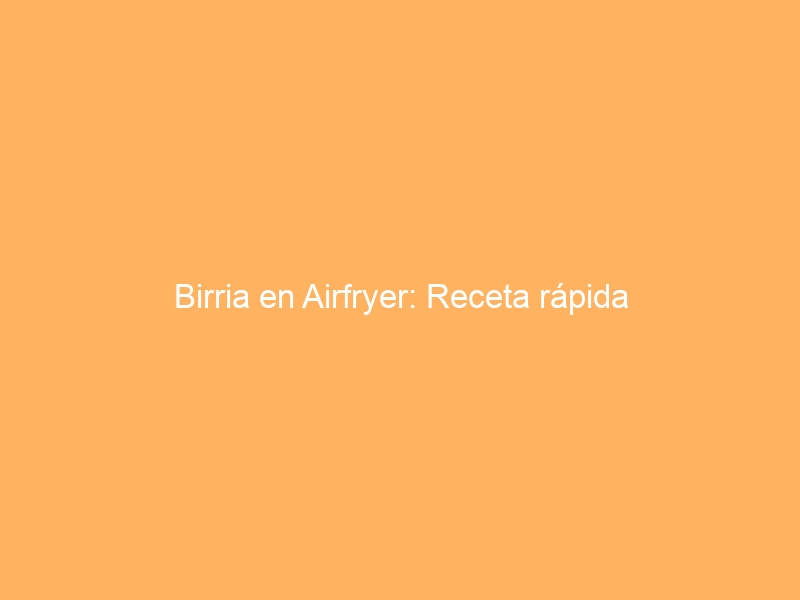 Birria en Airfryer: Receta rápida
