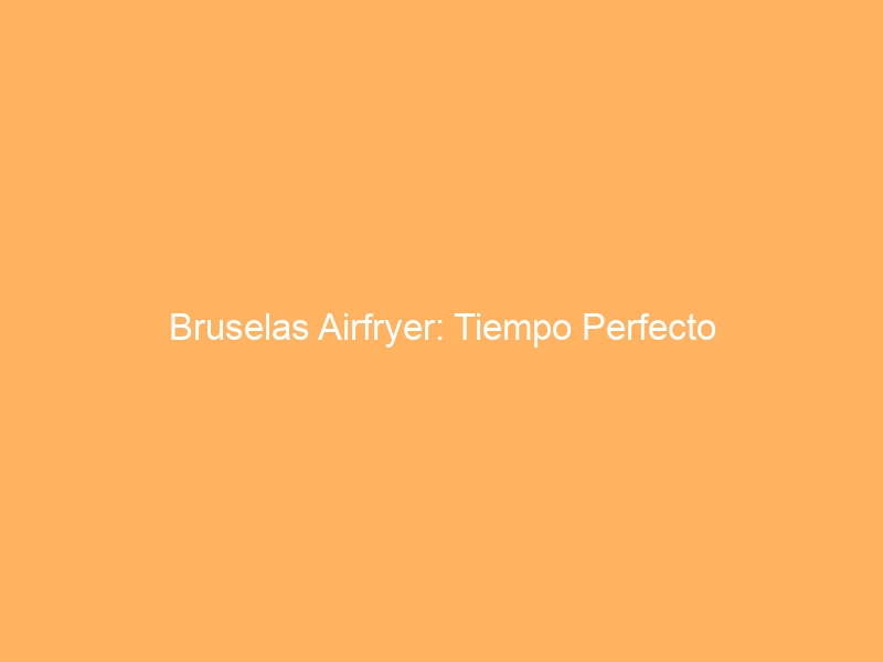 Bruselas Airfryer: Tiempo Perfecto