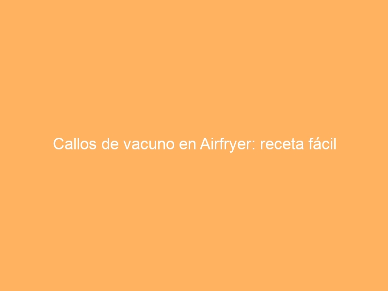 Callos de vacuno en Airfryer: receta fácil