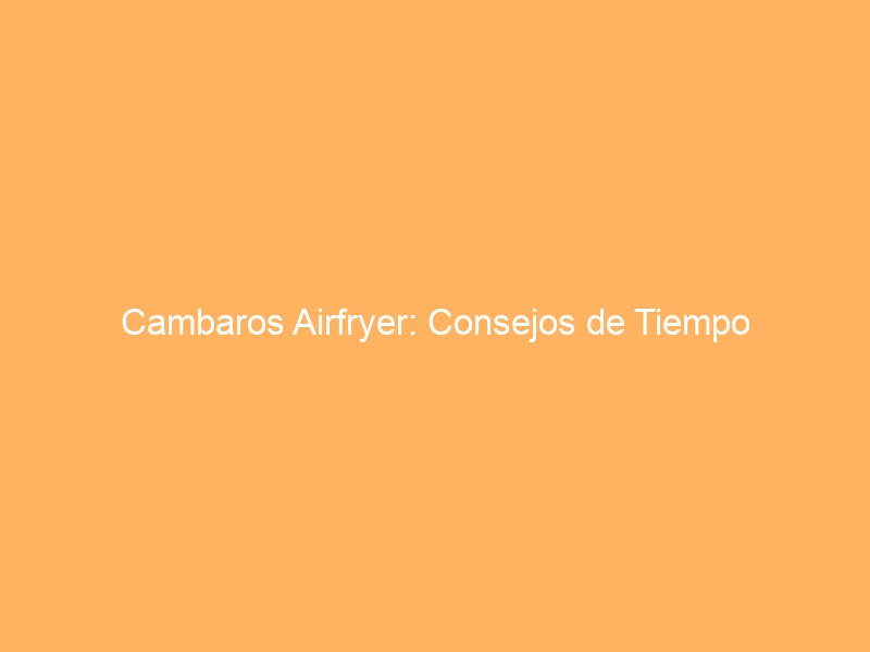 Cambaros Airfryer: Consejos de Tiempo