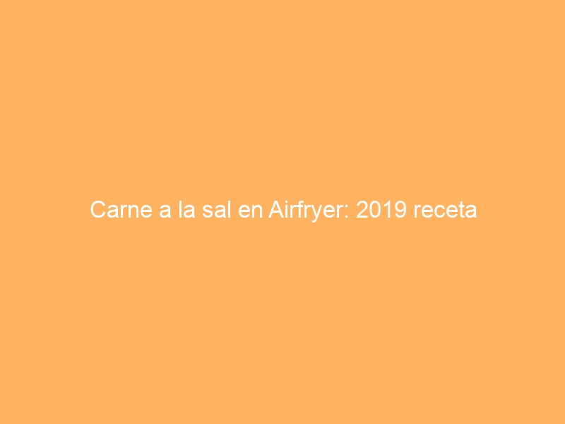 Carne a la sal en Airfryer: 2019 receta