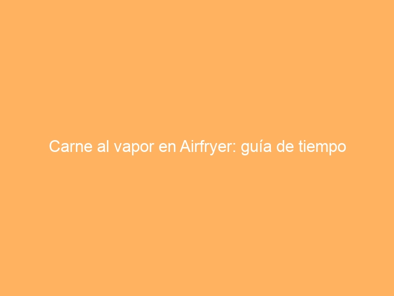 Carne al vapor en Airfryer: guía de tiempo