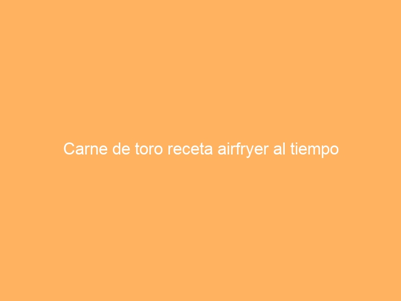 Carne de toro receta airfryer al tiempo