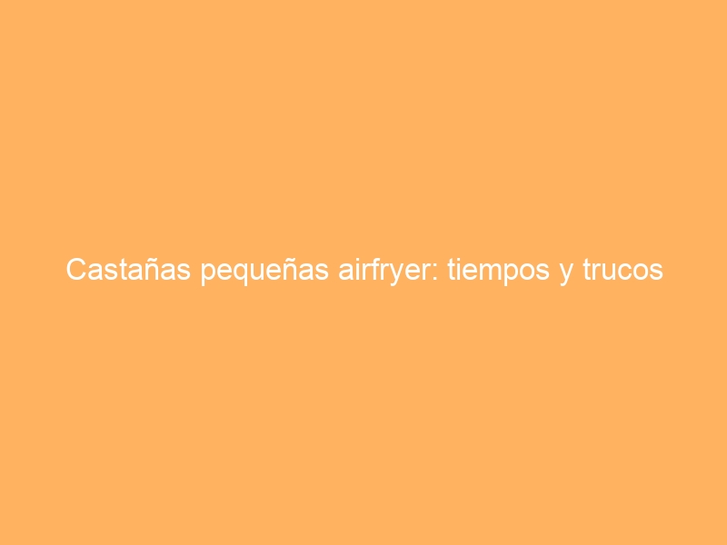 Castañas pequeñas airfryer: tiempos y trucos