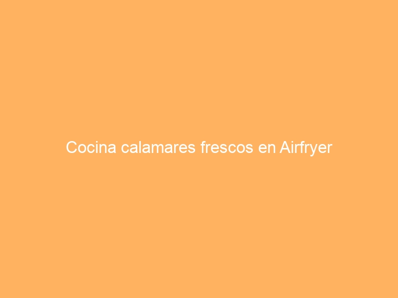 Cocina calamares frescos en Airfryer