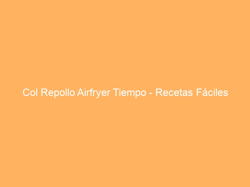 Col Repollo Airfryer Tiempo – Recetas Fáciles
