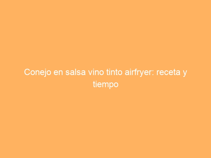 Conejo en salsa vino tinto airfryer: receta y tiempo