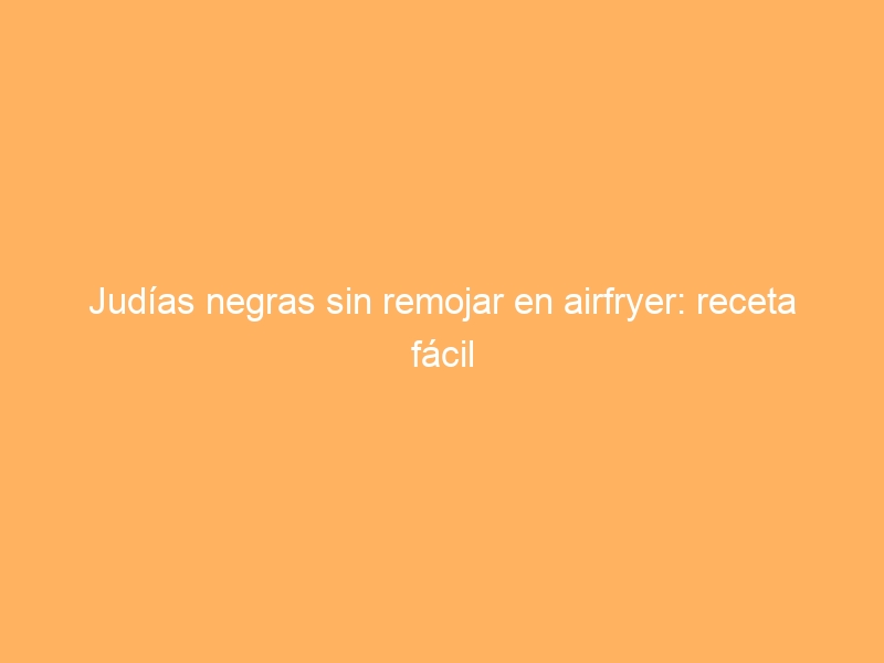 Judías negras sin remojar en airfryer: receta fácil
