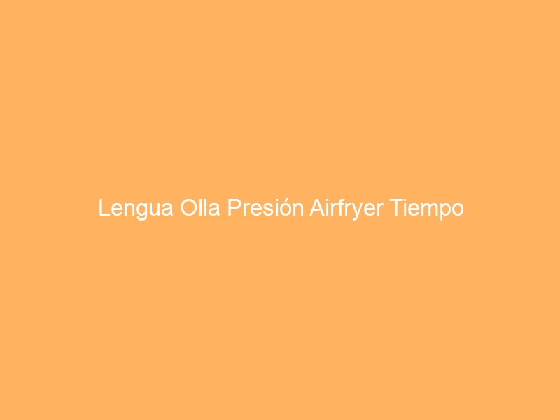 Lengua Olla Presión Airfryer Tiempo