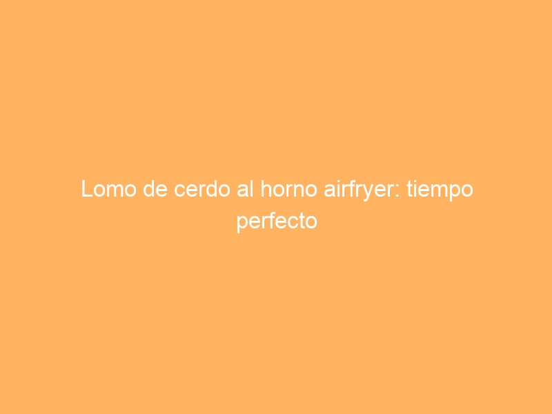 Lomo de cerdo al horno airfryer: tiempo perfecto