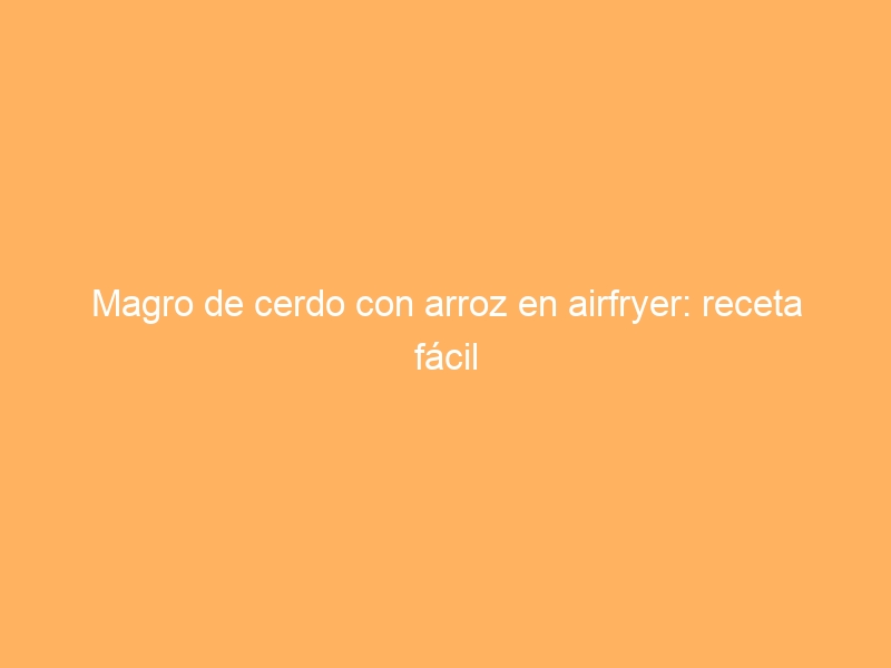 Magro de cerdo con arroz en airfryer: receta fácil