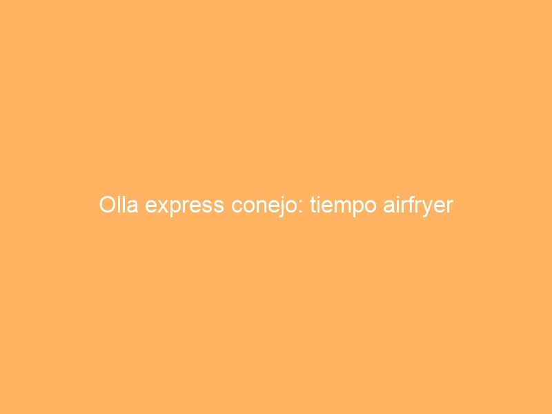Olla express conejo: tiempo airfryer