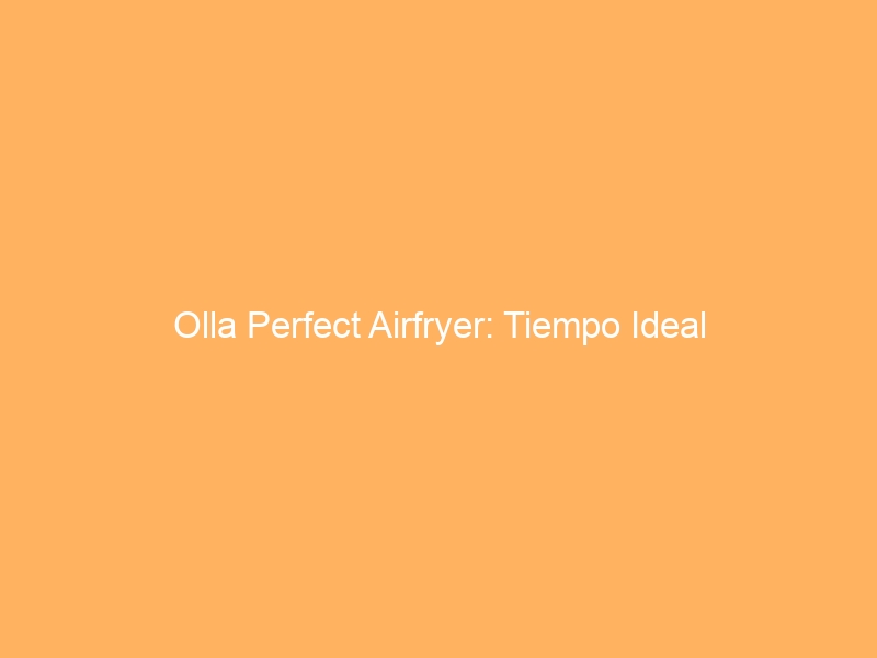 Olla Perfect Airfryer: Tiempo Ideal
