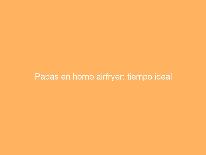 Papas en horno airfryer: tiempo ideal