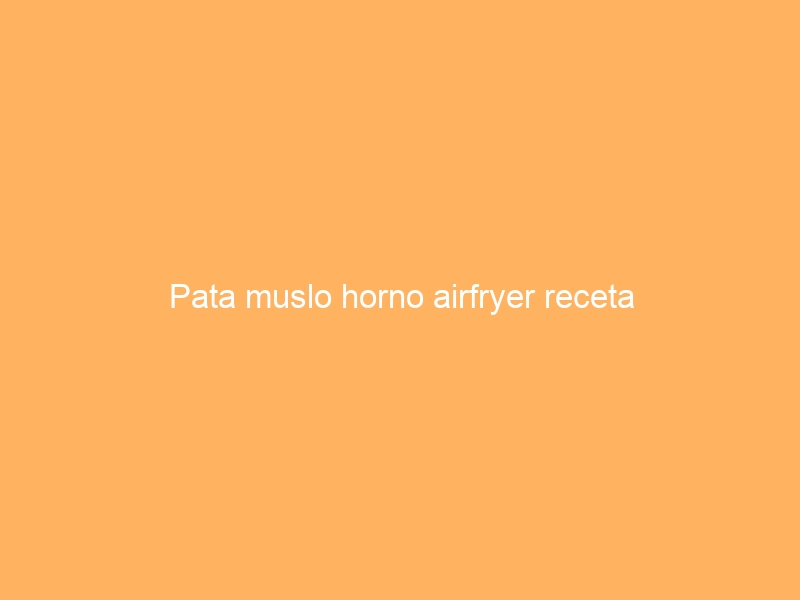 Pata muslo horno airfryer receta