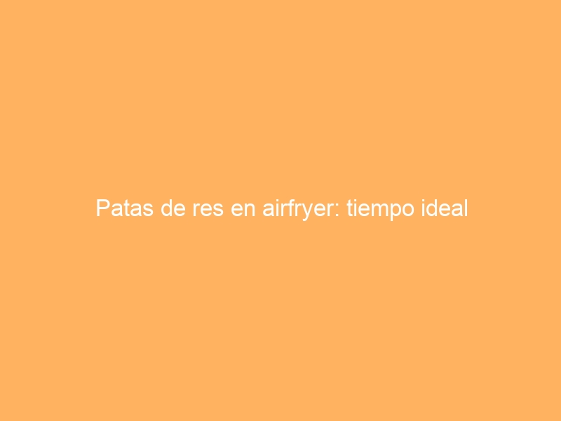 Patas de res en airfryer: tiempo ideal