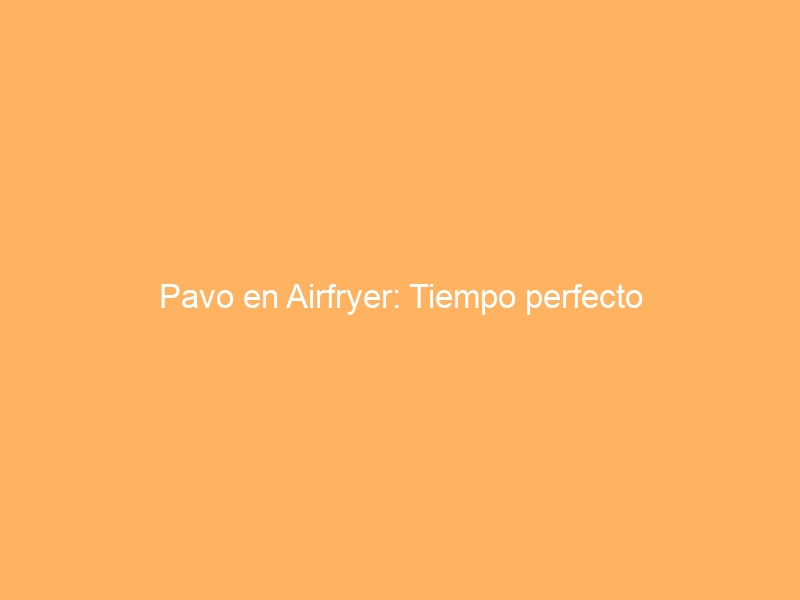 Pavo en Airfryer: Tiempo perfecto