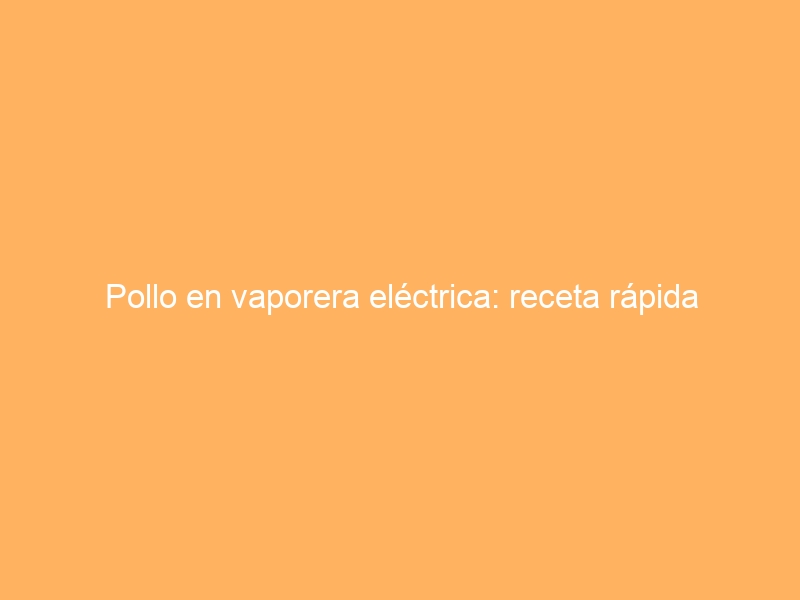 Pollo en vaporera eléctrica: receta rápida