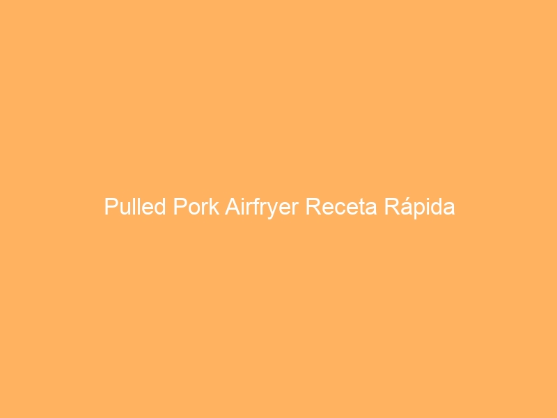 Pulled Pork Airfryer Receta Rápida