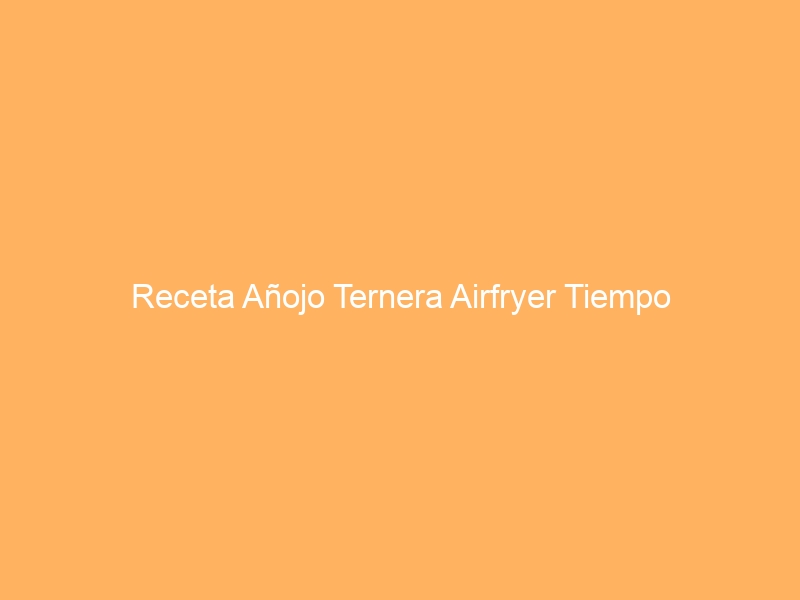 Receta Añojo Ternera Airfryer Tiempo