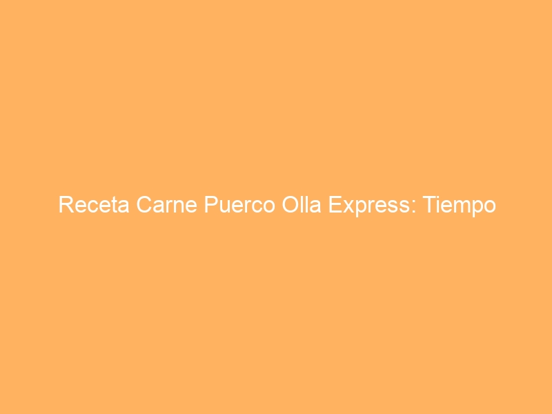 Receta Carne Puerco Olla Express: Tiempo