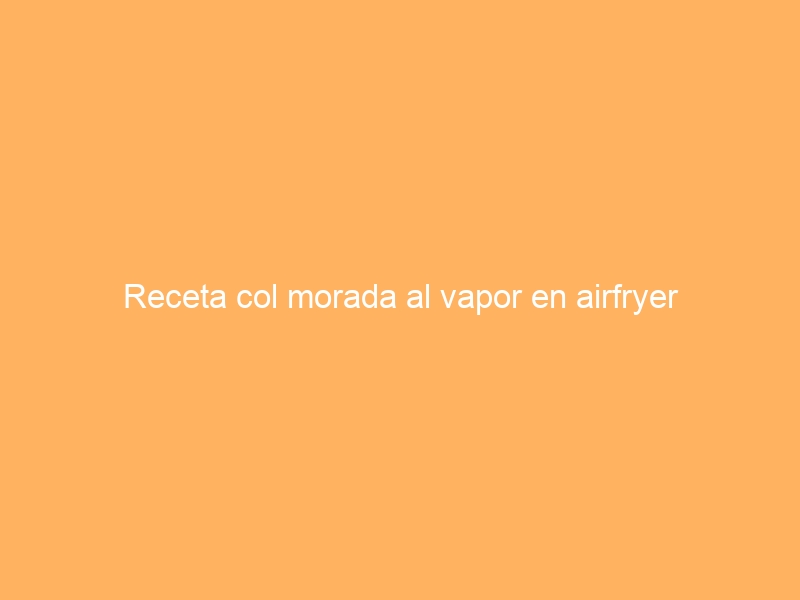 Receta col morada al vapor en airfryer