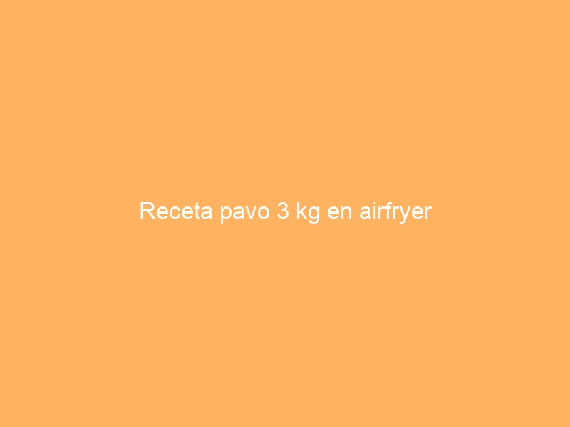 Receta pavo 3 kg en airfryer