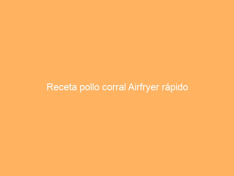 Receta pollo corral Airfryer rápido