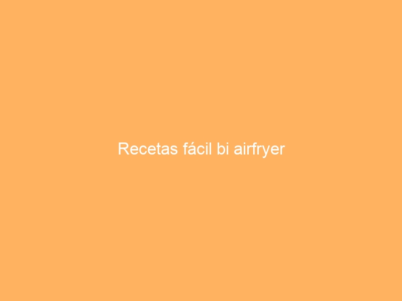 Recetas fácil bi airfryer