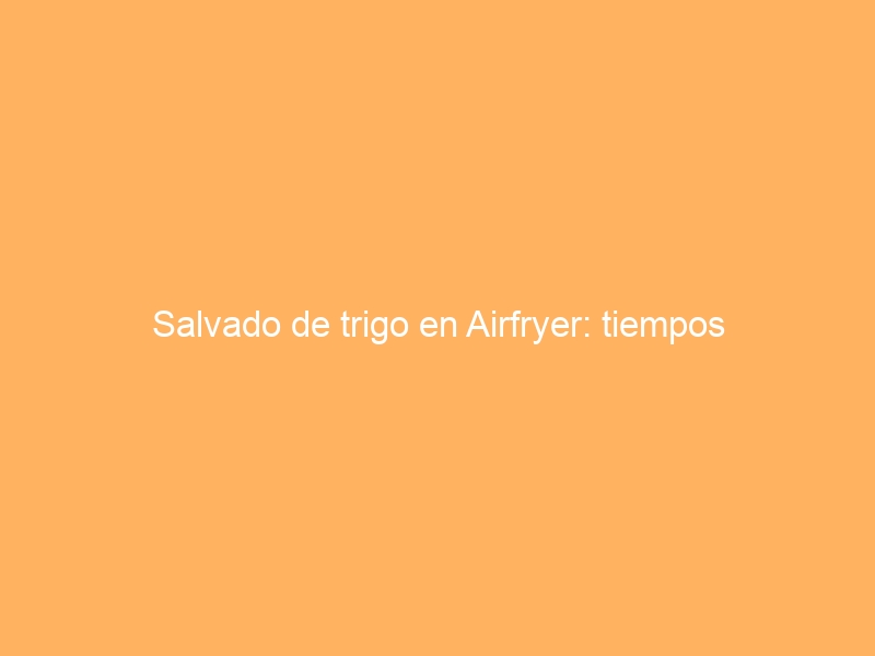 Salvado de trigo en Airfryer: tiempos