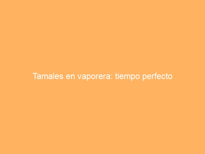 Tamales en vaporera: tiempo perfecto