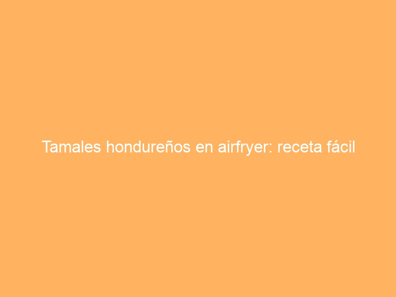 Tamales hondureños en airfryer: receta fácil