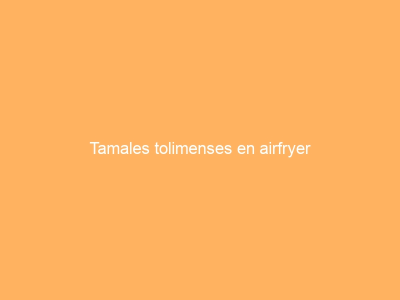 Tamales tolimenses en airfryer