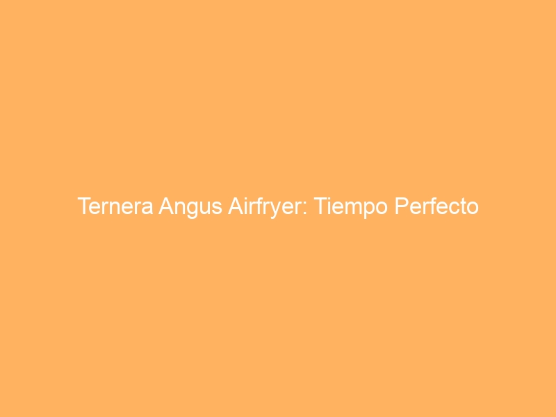 Ternera Angus Airfryer: Tiempo Perfecto