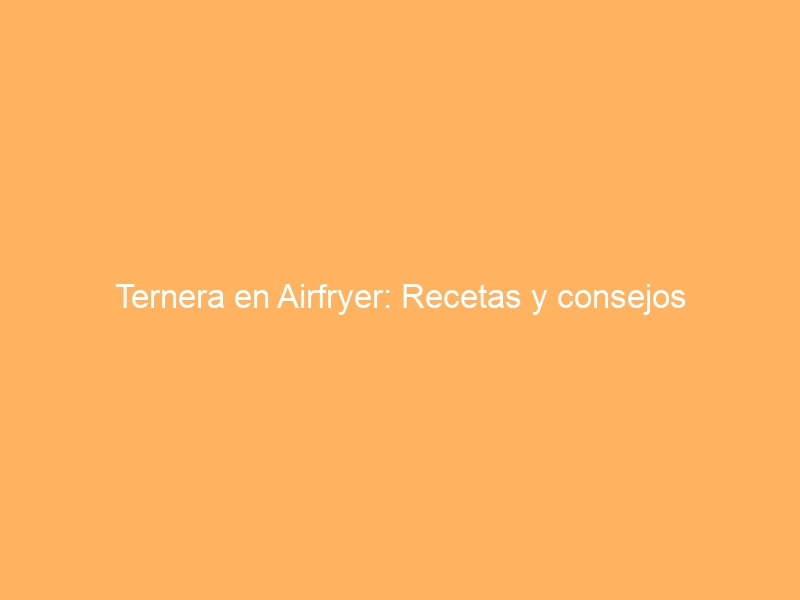 Ternera en Airfryer: Recetas y consejos