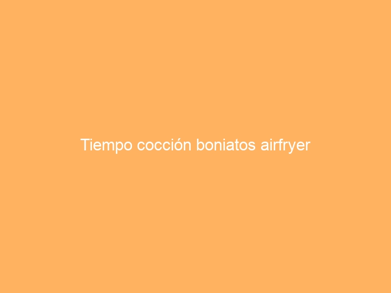 Tiempo cocción boniatos airfryer