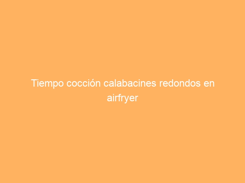 Tiempo cocción calabacines redondos en airfryer