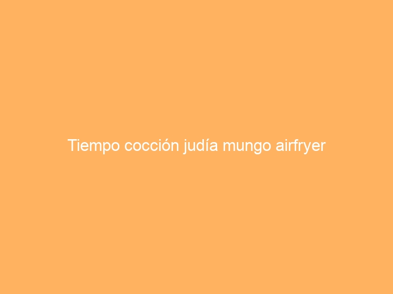 Tiempo cocción judía mungo airfryer