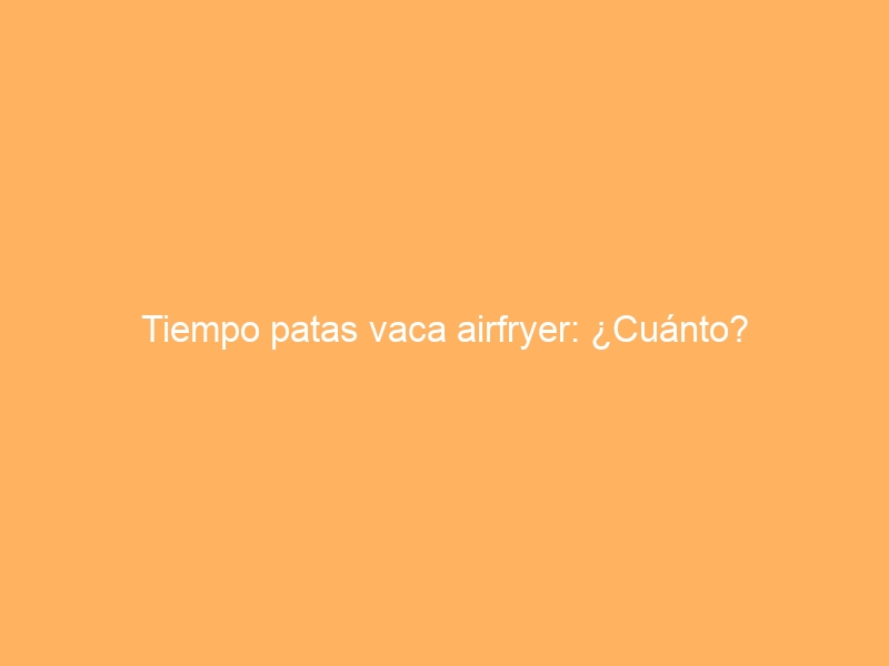 Tiempo patas vaca airfryer: ¿Cuánto?