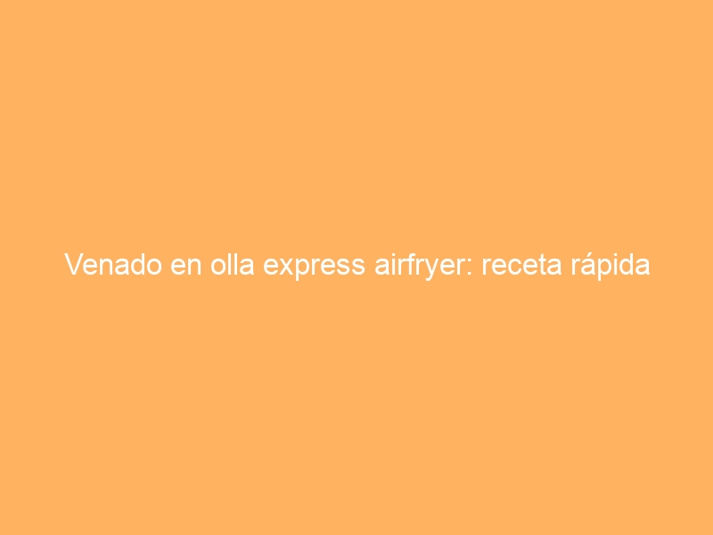 Venado en olla express airfryer: receta rápida